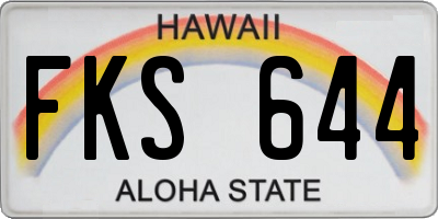 HI license plate FKS644