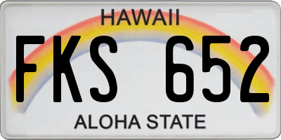 HI license plate FKS652