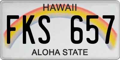 HI license plate FKS657