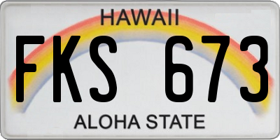 HI license plate FKS673