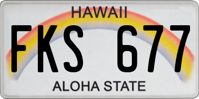 HI license plate FKS677