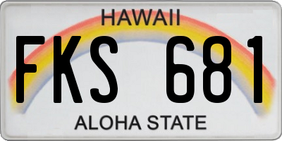 HI license plate FKS681