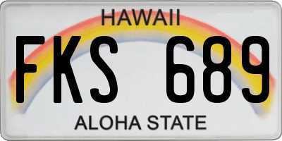 HI license plate FKS689