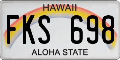 HI license plate FKS698