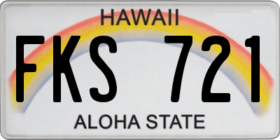 HI license plate FKS721