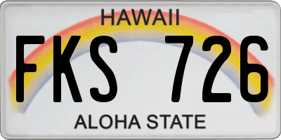 HI license plate FKS726