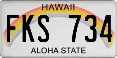 HI license plate FKS734