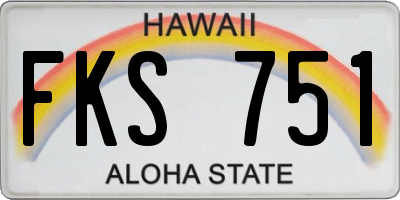 HI license plate FKS751