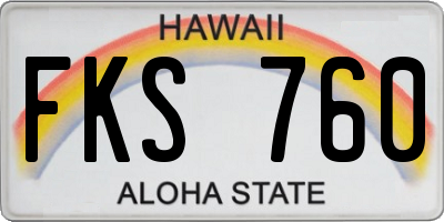 HI license plate FKS760