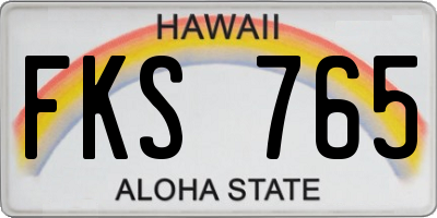 HI license plate FKS765