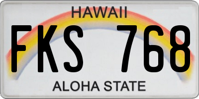 HI license plate FKS768