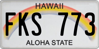 HI license plate FKS773