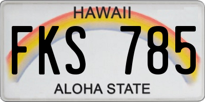 HI license plate FKS785