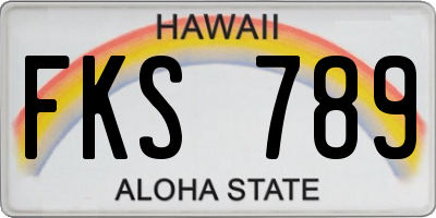 HI license plate FKS789
