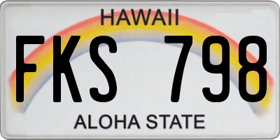HI license plate FKS798