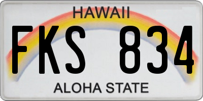 HI license plate FKS834