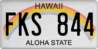HI license plate FKS844
