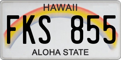 HI license plate FKS855