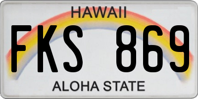 HI license plate FKS869