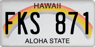 HI license plate FKS871
