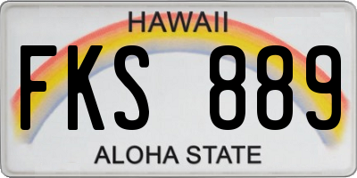 HI license plate FKS889