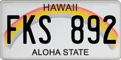 HI license plate FKS892