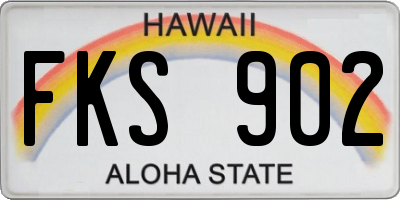 HI license plate FKS902