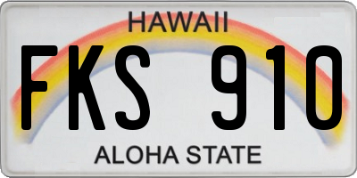 HI license plate FKS910