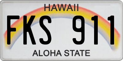 HI license plate FKS911