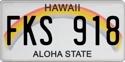 HI license plate FKS918