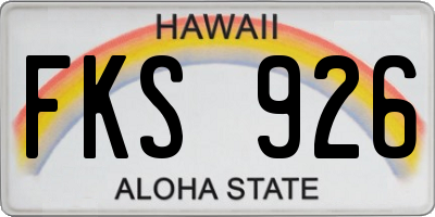 HI license plate FKS926