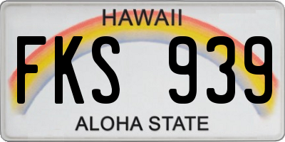 HI license plate FKS939