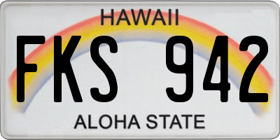 HI license plate FKS942
