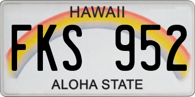 HI license plate FKS952