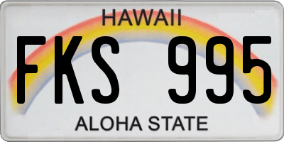 HI license plate FKS995