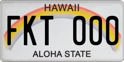 HI license plate FKT000