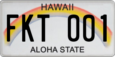 HI license plate FKT001
