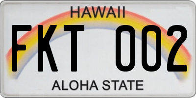 HI license plate FKT002