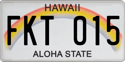 HI license plate FKT015