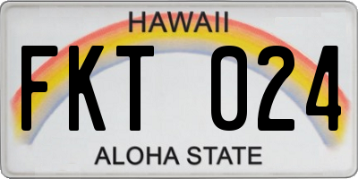 HI license plate FKT024