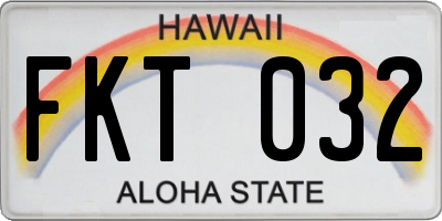 HI license plate FKT032