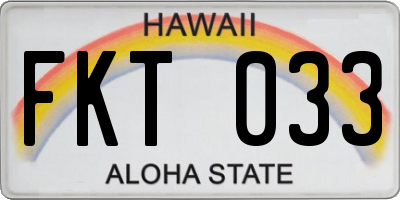 HI license plate FKT033
