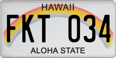 HI license plate FKT034