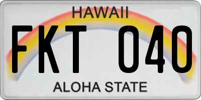 HI license plate FKT040