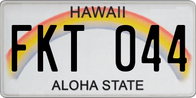 HI license plate FKT044
