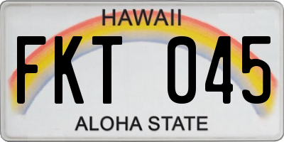 HI license plate FKT045