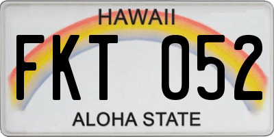 HI license plate FKT052