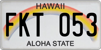 HI license plate FKT053
