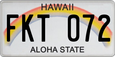 HI license plate FKT072