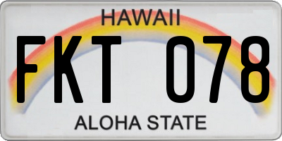 HI license plate FKT078